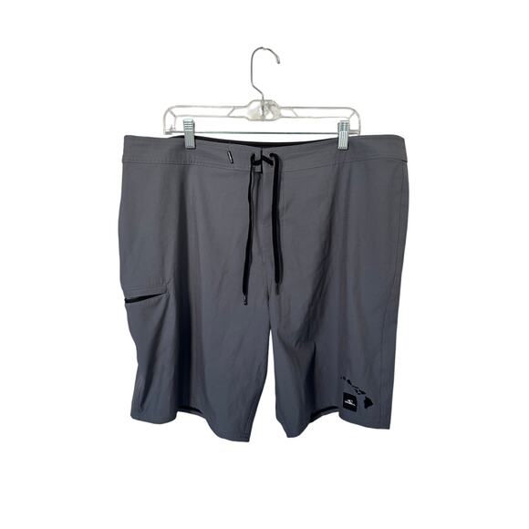 O'Neill Hyperfreak Mens Swim Trunks Size 40 Tie Waist Grey Hawaii 9” Inseam - Picture 1 of 5